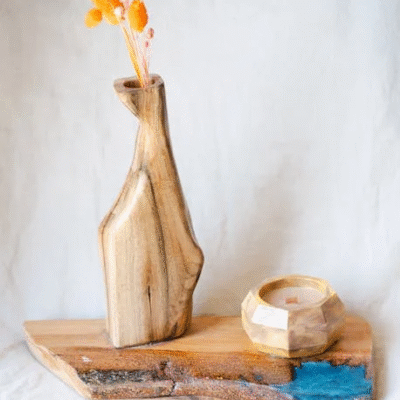 Handmade Wooden Vase – Crafted Through Therapeutic Healing